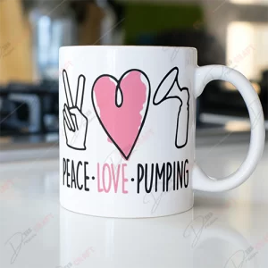 Peace Love Pumping SVG - Heartfelt English Breastfeeding Design