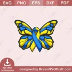 Syndrome Cancer Awareness Butterfly SVG