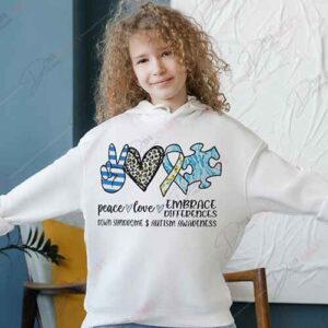 Peace, Love, Embrace Differences SVG | Autism & Down Syndrome