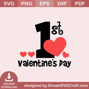 1st Valentines Day SVG
