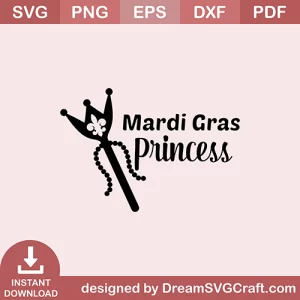 Mardi Gras Princess SVG