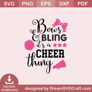 Bows And Bling Its A Cheer Thing SVG