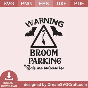 Warning Broom Parking Bats SVG