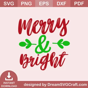 Merry bright SVG