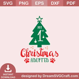 My 1st Christmas Adopted SVG