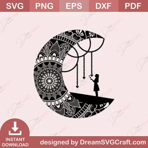Moon Mandala SVG | Mandala Designs Mega Bundle SVG | Sacred Geometry | Indian Mandalas | Decorative | Creative Projects | Instant Download | Commercial License