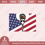 United States Marine Corps with Girl Bun Tumbler SVG Design