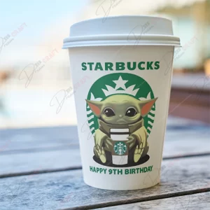 Baby Yoda With Starbucks SVG - Quirky and Adorable Design