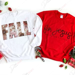 Fall For Jesus He Never Leaves SVG | Inspirational Faith-Based Design