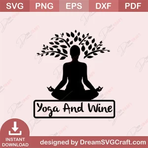 Yoga And Wine SVG
