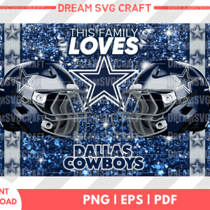 Cowboys Design 20oz and 30oz Skinny Tumbler Sublimation Design