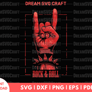 Rock And Roll Music SVG | Guitar SVG | Rock hand sign Svg | Rock N Roll SVG | Rocker Svg | Heavy Metal Svg | Instant Download, Png Dxf Eps