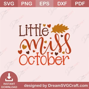 Little Miss October SVG
