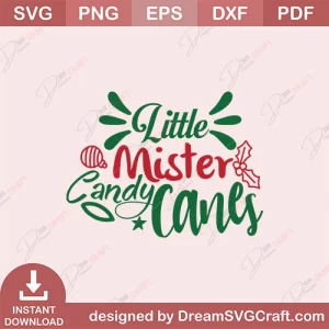 Little Mister Candy Canes SVG