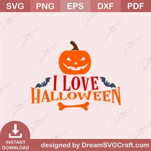 I Love Halloween SVG