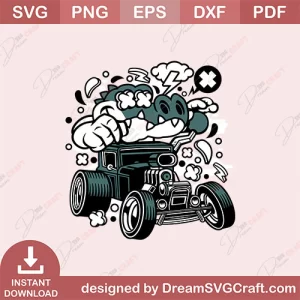 Crocodile Hotrod SVG