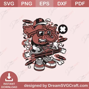 Dj Elephant SVG