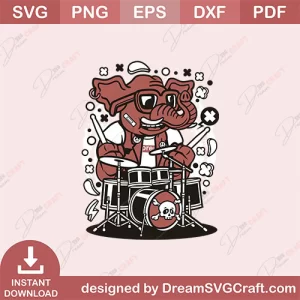 Elephant Drummer SVG