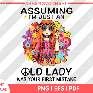 Charming 'Assuming I Am Just An Old Lady Was Your First Mistake' PNG for Sublimation