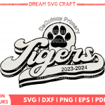 DeQuincy Primary Tigers SVG English - High-Quality School Mascot Design Sports SVG