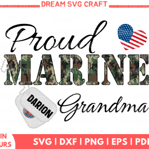 Proud Marine Grandma SVG Files for Cricut | Military Grandmother Craft Designs