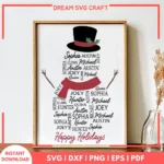 Happy Holidays Snowmen_Sophia SVG | Instant Digital Download