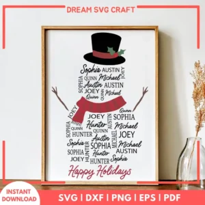 Happy Holidays Snowmen_Sophia SVG | Instant Digital Download