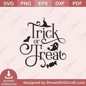 Cute & Spooky Trick Or Treat SVG | Halloween Craft Download