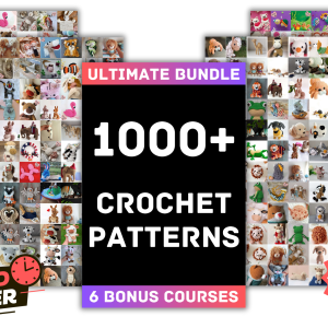 Unlock 1000+ crochet patterns PDF with 6 bonus courses for only $19.99. Get 90% off at DreamSVGCraft before the offer ends.