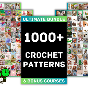 Unlock 1000+ crochet patterns PDF with 6 bonus courses for only $69. Get 90% off at DreamSVGCraft before the offer ends