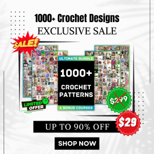 Unlock 1000+ crochet patterns PDF with 6 bonus courses for only $29. Get 90% off at DreamSVGCraft before the offer ends.