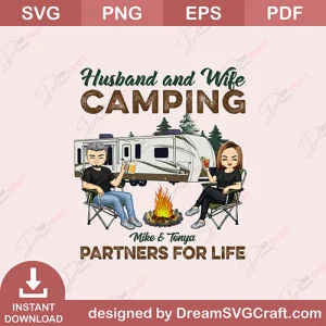 Husband And Wife Camping Partners For Life PNG