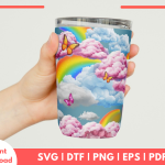 Butterflies-And-Rainbow PNG