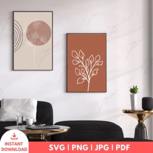 Modern Boho Botanical Wall Art Set – Neutral Digital Prints