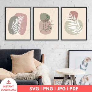 Modern Boho Botanical Wall Art Set – Neutral Digital Prints