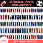 Football Zippers PNG Bundle – All NFL Teams Included