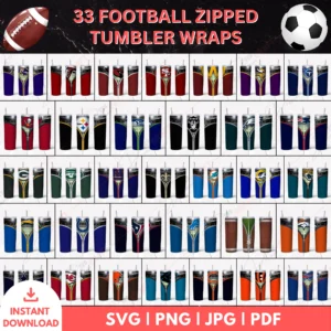 Football Zippers PNG Bundle – All NFL Teams Included