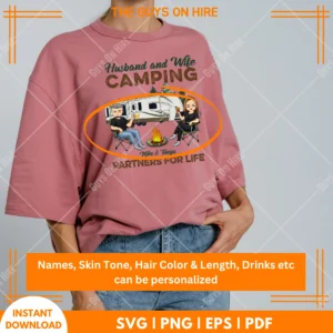 Husband And Wife Camping Partners For Life PNG