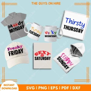 Week Days Monday To Sunday SVG