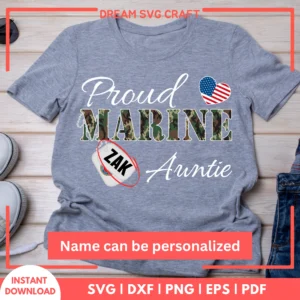 Proud Marine Auntie SVG