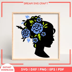 Floral Woman Head SVG