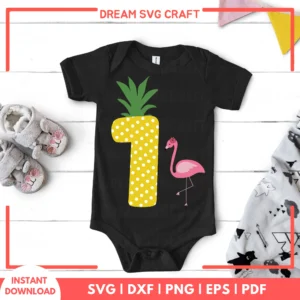 1st Birthday Flamingo SVG