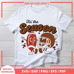 Tis The Season Football SVG | Festive Sports Cut File