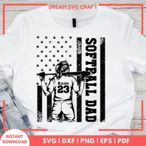 Softball Dad Kasey SVG