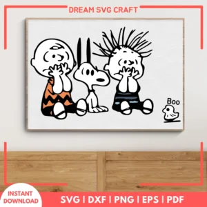 Halloween Charlie Brown And Snoopy Woodstock Boo SVG
