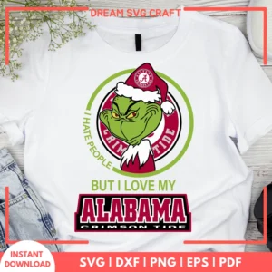 I Hate People But I Love My Alabama Crimson Tide SVG