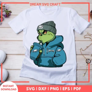 Grinch Christmas Eagles SVG