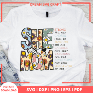 She Is Mom Strong SVG Files for Cricut – Visit to Download!