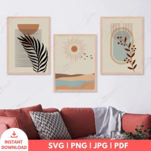 Desert Sun Boho Wall Art Set – Landscape Digital Prints