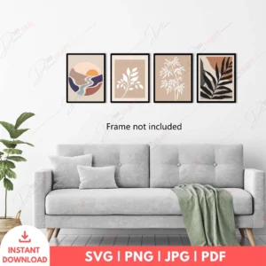 Natural Boho Landscape Botanical Art Set – 4 Digital Prints